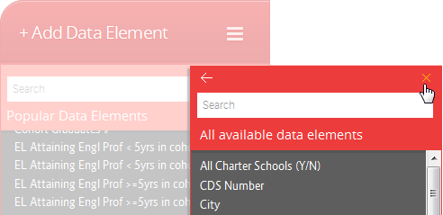 X to close Add Data Element
